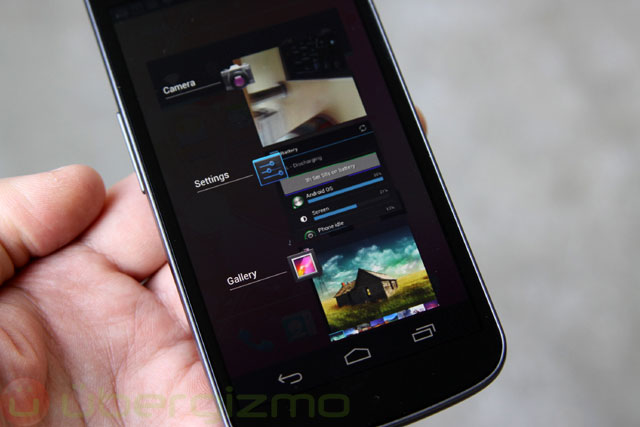 Recent apps menu on Galaxy Nexus. (Photo Credit: ubergizmo.com).